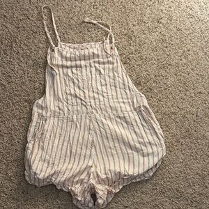 Billabong Cream and Pink Striped Romper